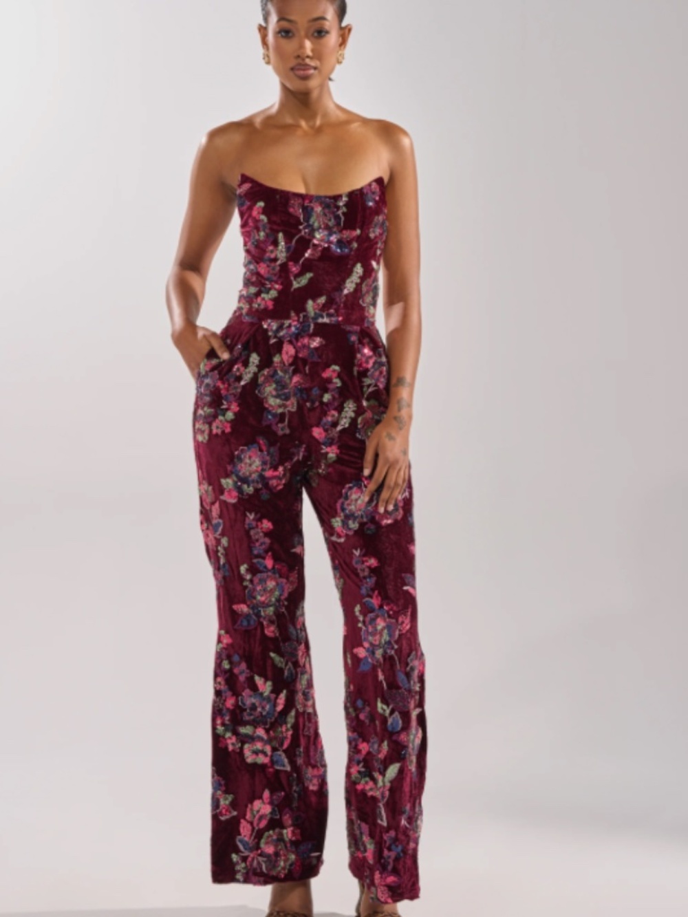 🔥🔥AKIRA IN YOUR DREAMS VELVET JUMPSUIT